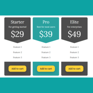 Easy Pricing Tables WordPress