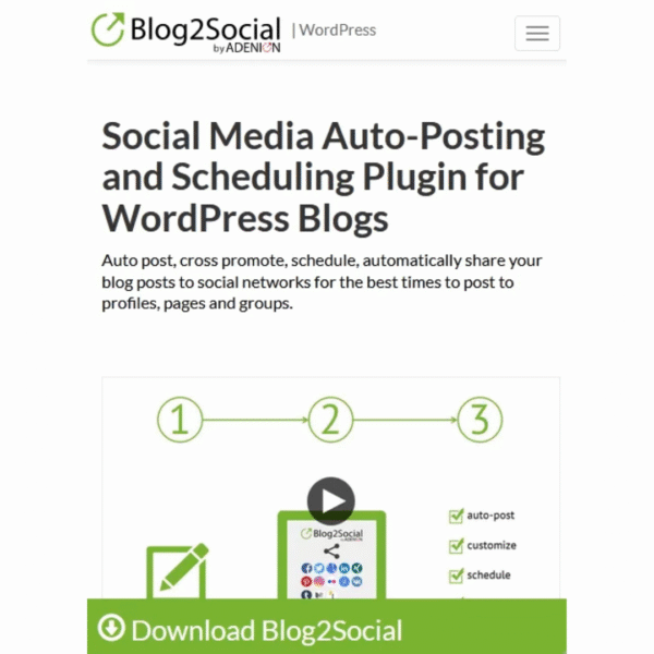 Blog2Social Premium – Social Media Auto Post and Scheduler